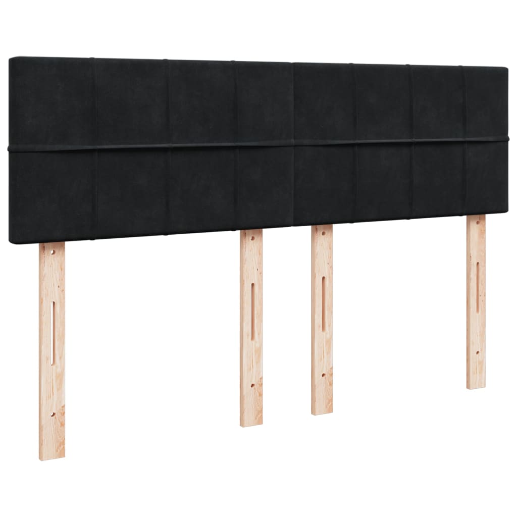 vidaXL Κρεβάτι Boxspring με Στρώμα Μαύρο 160x200 εκ. Βελούδινο