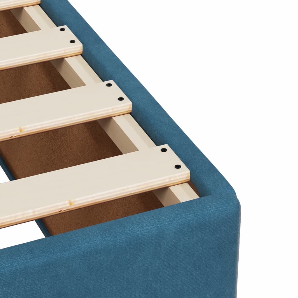 vidaXL Κρεβάτι Boxspring με Στρώμα Μπλε 160x200 εκ. Βελούδινο