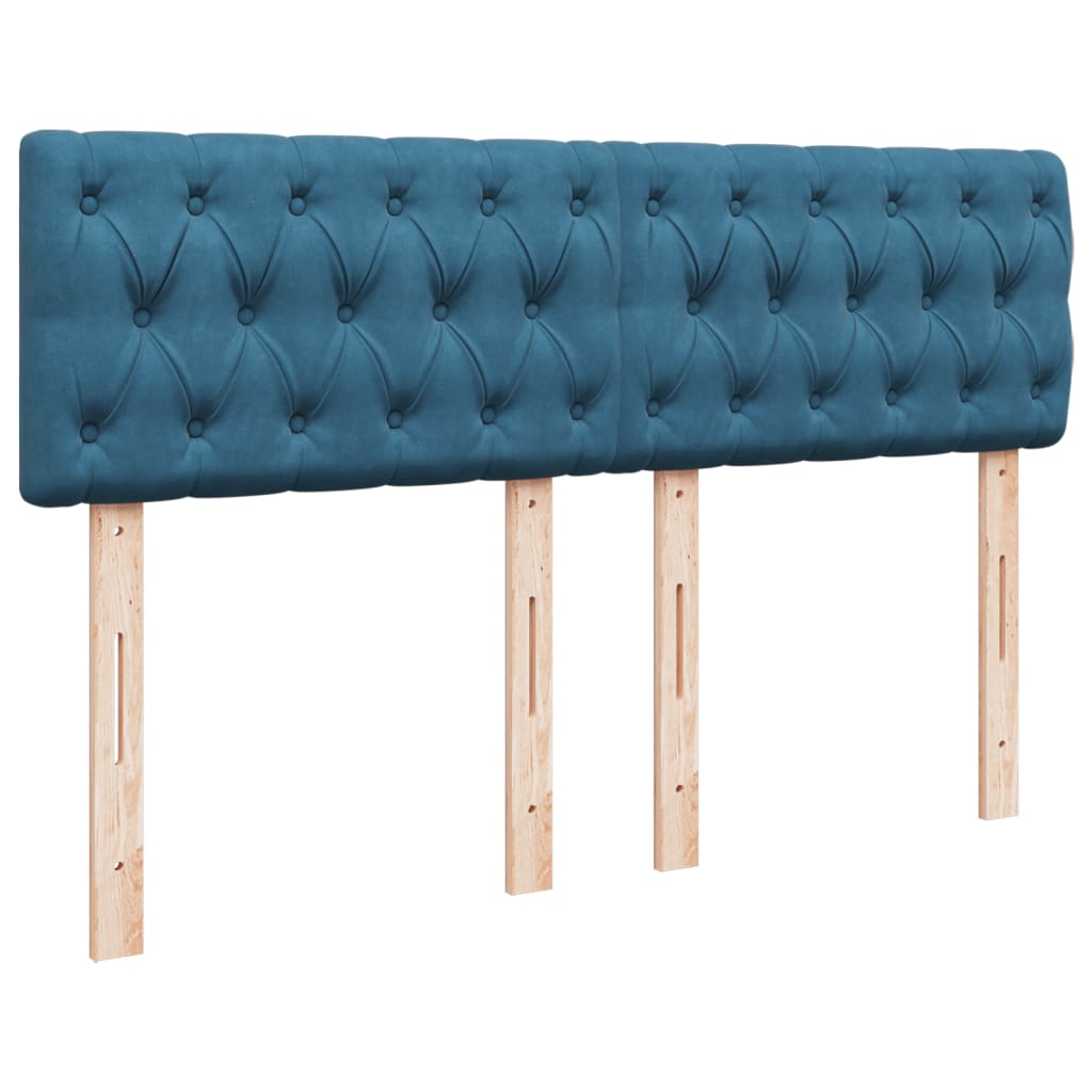 vidaXL Κρεβάτι Boxspring με Στρώμα Μπλε 160x200 εκ. Βελούδινο