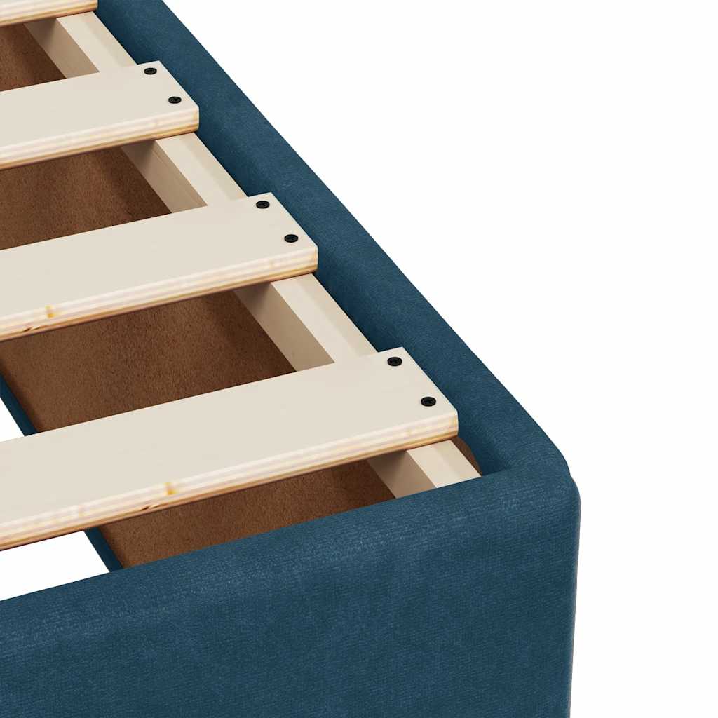 vidaXL Κρεβάτι Boxspring με Στρώμα Μπλε 160x200 εκ. Βελούδινο