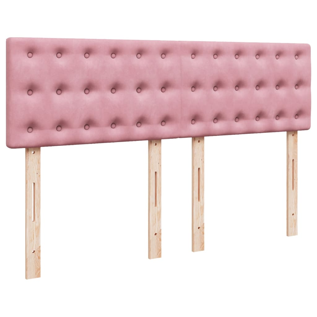 vidaXL Κρεβάτι Boxspring με Στρώμα Ροζ 160x200 εκ. Βελούδινο