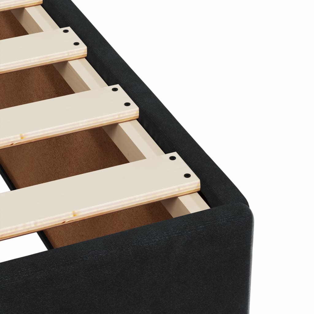 vidaXL Κρεβάτι Boxspring με Στρώμα Μαύρο 180x200 εκ. Βελούδινο