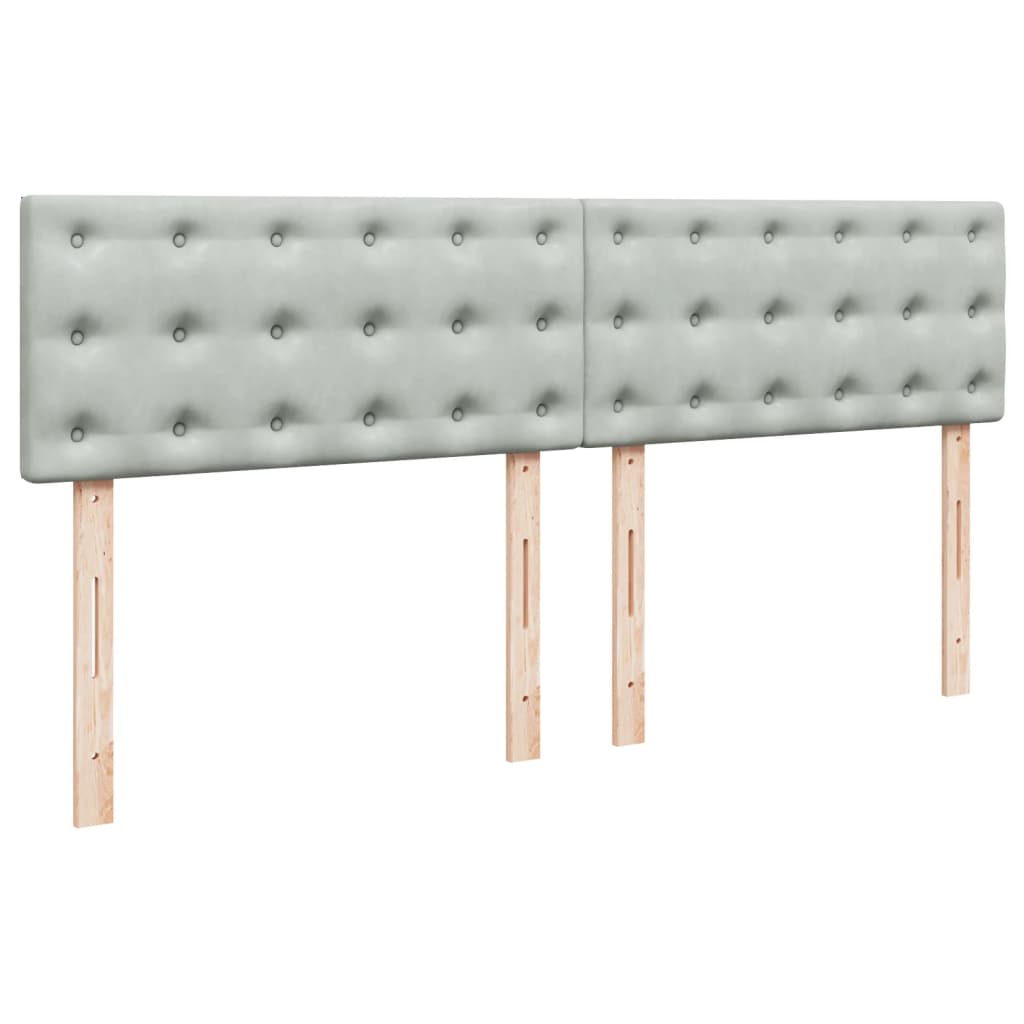 vidaXL Κρεβάτι Boxspring με Στρώμα Ανοιχτό Γκρι 180x200 εκ. Βελούδινο