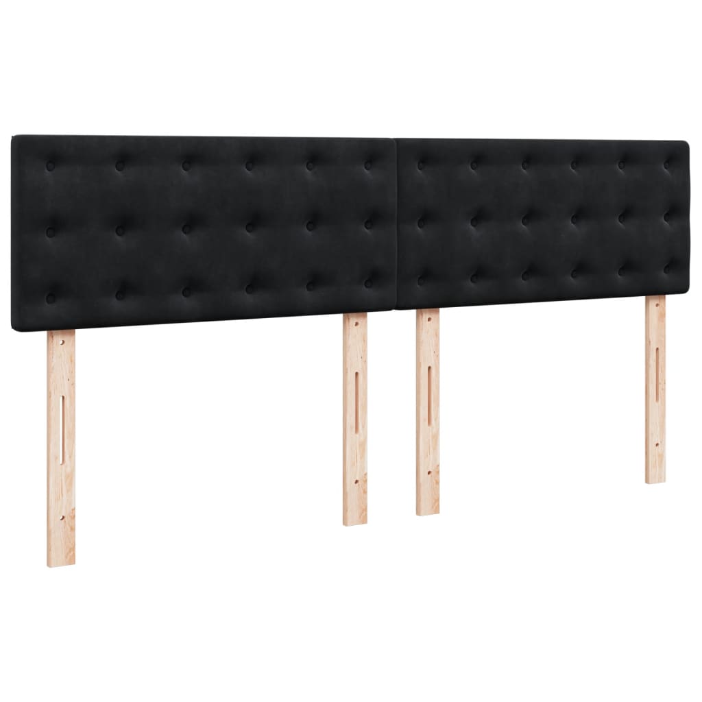 vidaXL Κρεβάτι Boxspring με Στρώμα Μαύρο 180x200 εκ. Βελούδινο