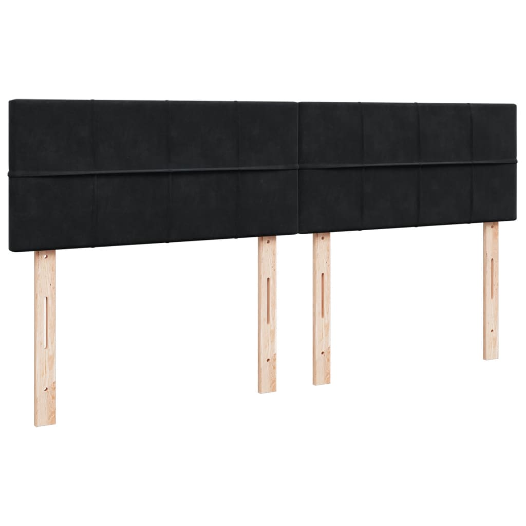 vidaXL Κρεβάτι Boxspring με Στρώμα Μαύρο 200x200 εκ. Βελούδινο