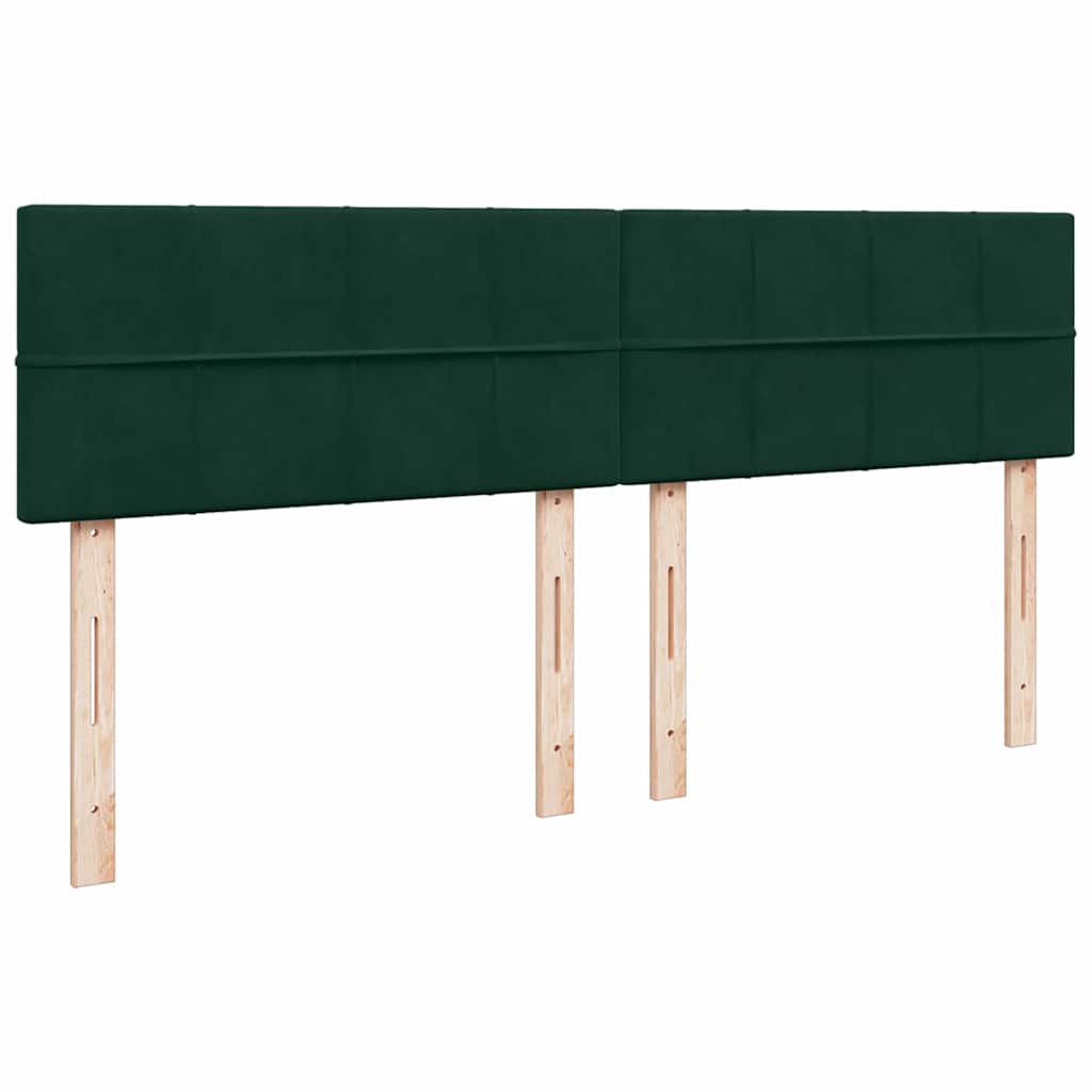 vidaXL Κρεβάτι Boxspring με Στρώμα Σκούρο Πράσινο 200x200εκ. Βελούδινο
