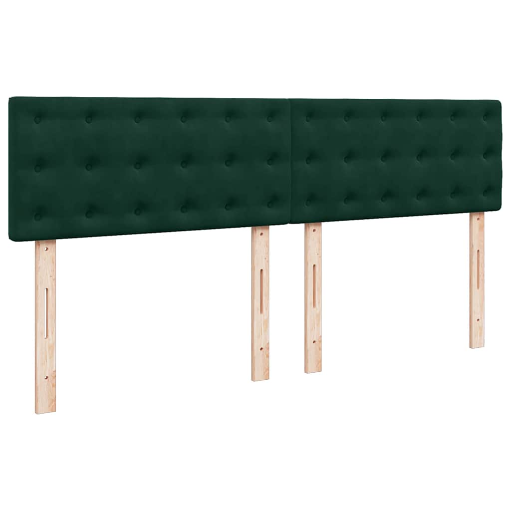 vidaXL Κρεβάτι Boxspring με Στρώμα Σκούρο Πράσινο 200x200εκ. Βελούδινο