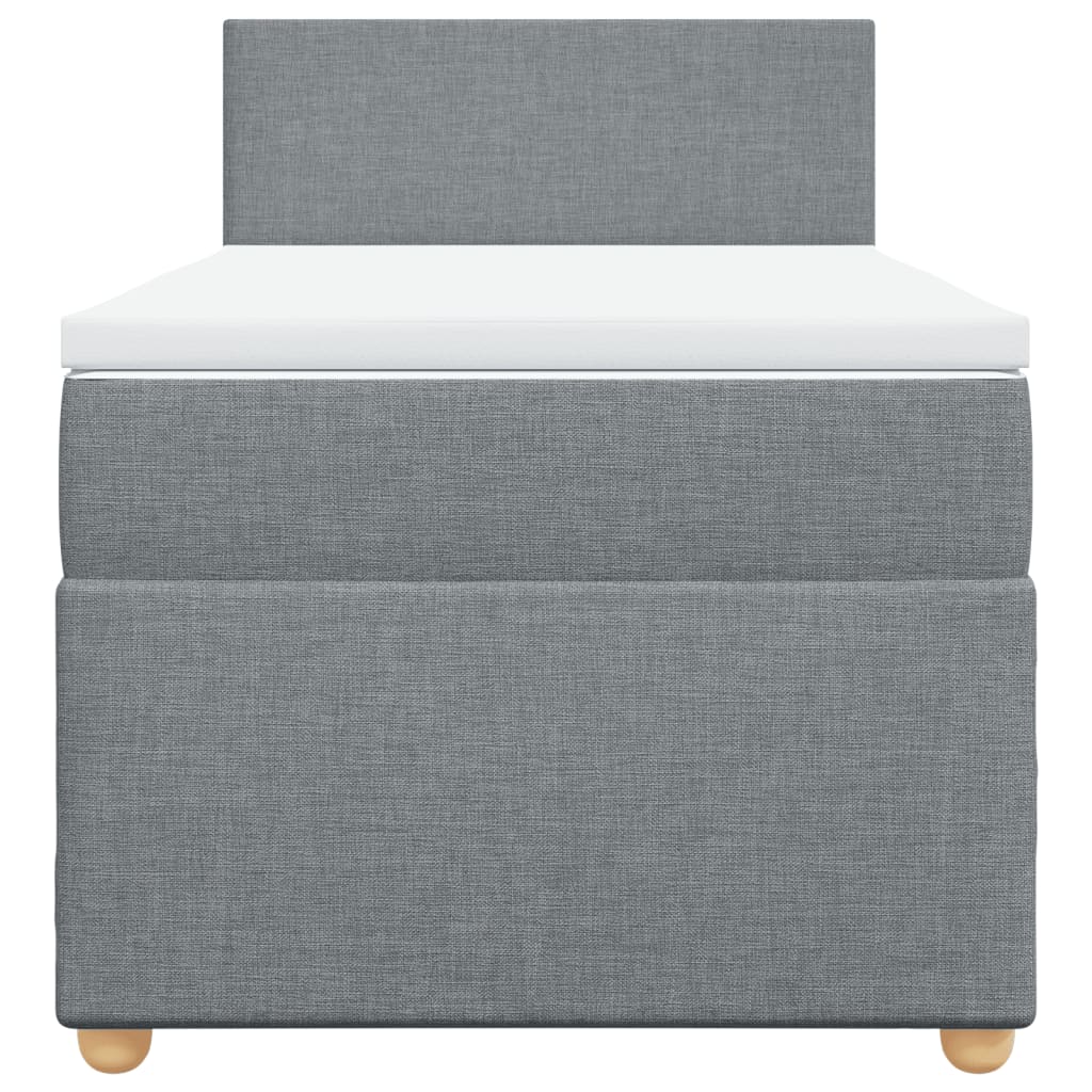vidaXL Κρεβάτι Boxspring με Στρώμα Ανοιχτό Γκρι 80x200 εκ. Υφασμάτινο
