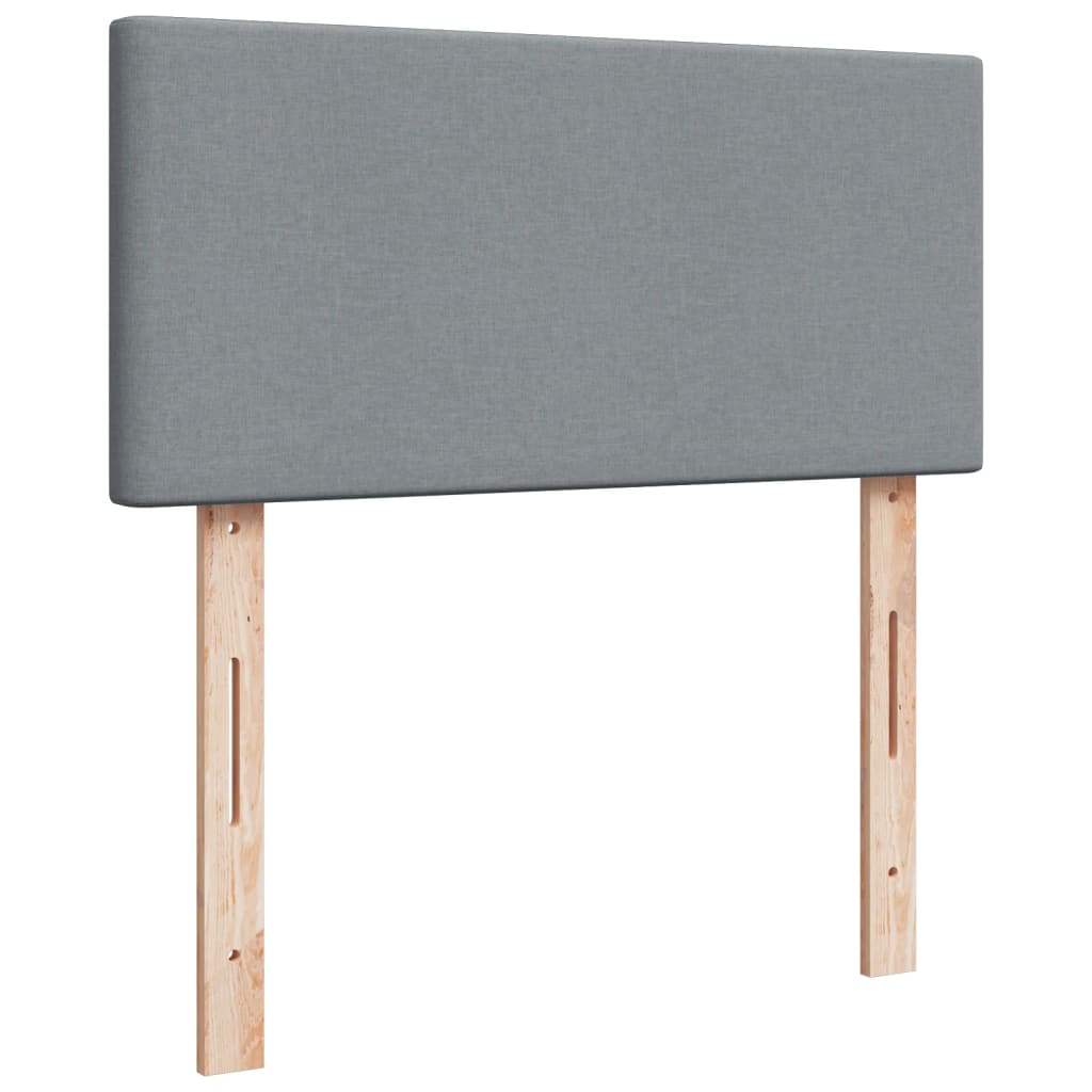 vidaXL Κρεβάτι Boxspring με Στρώμα Ανοιχτό Γκρι 80x200 εκ. Υφασμάτινο