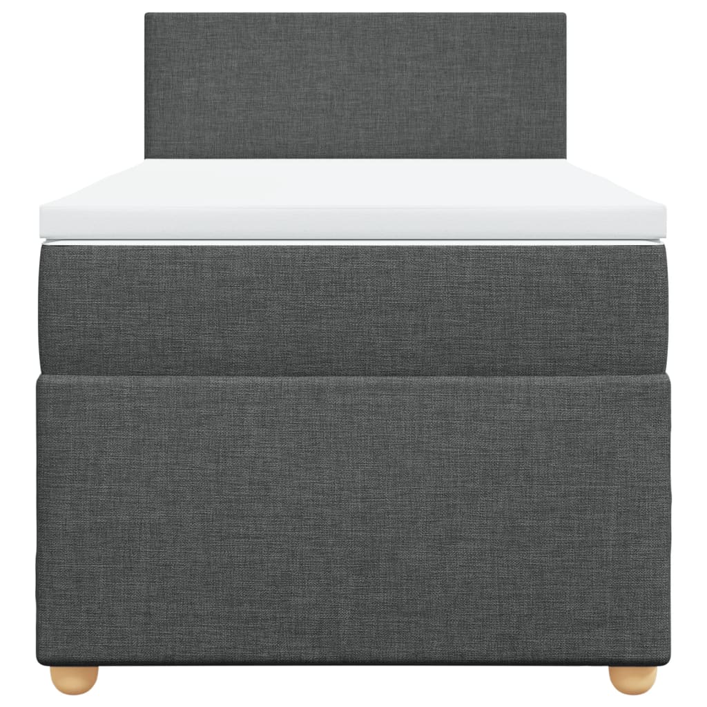 vidaXL Κρεβάτι Boxspring με Στρώμα Σκούρο Γκρι 80x200 εκ. Υφασμάτινο