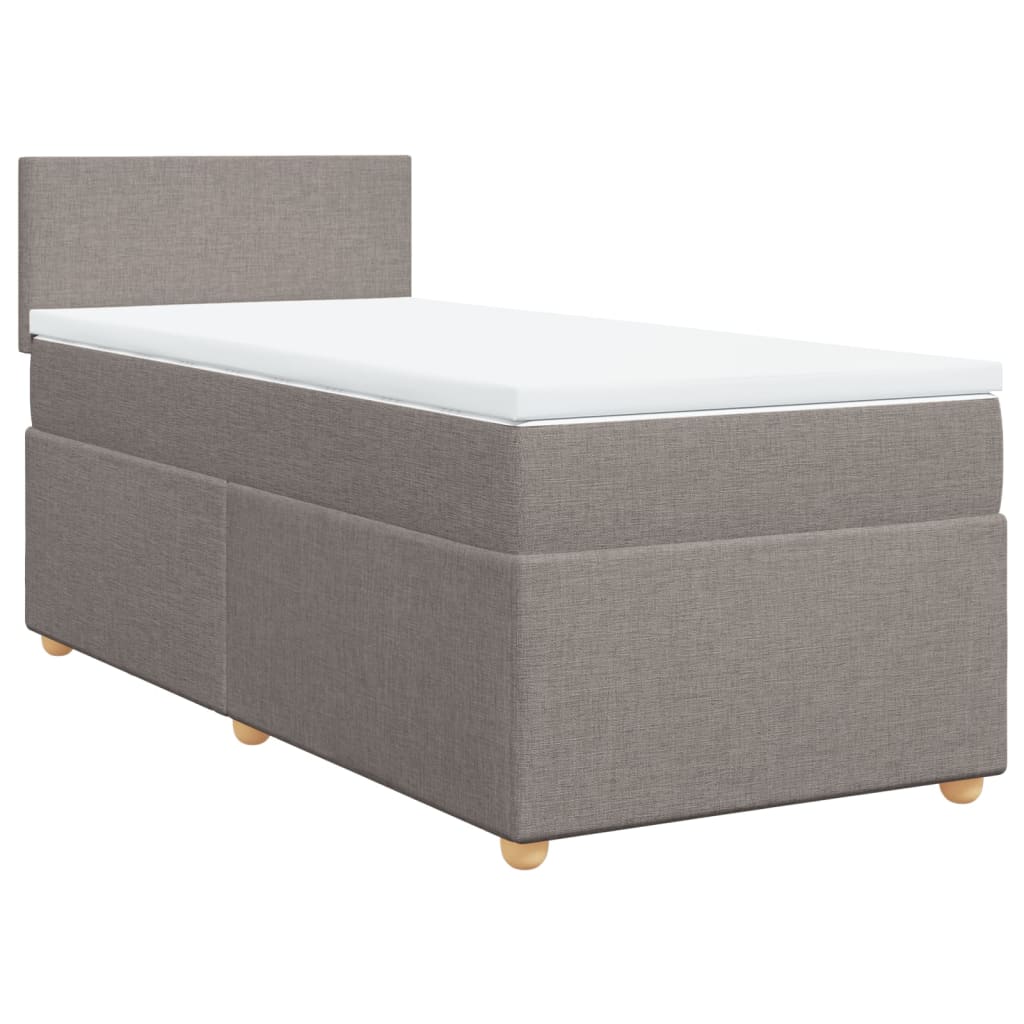 vidaXL Κρεβάτι Boxspring με Στρώμα Taupe 80x200 εκ. Υφασμάτινο