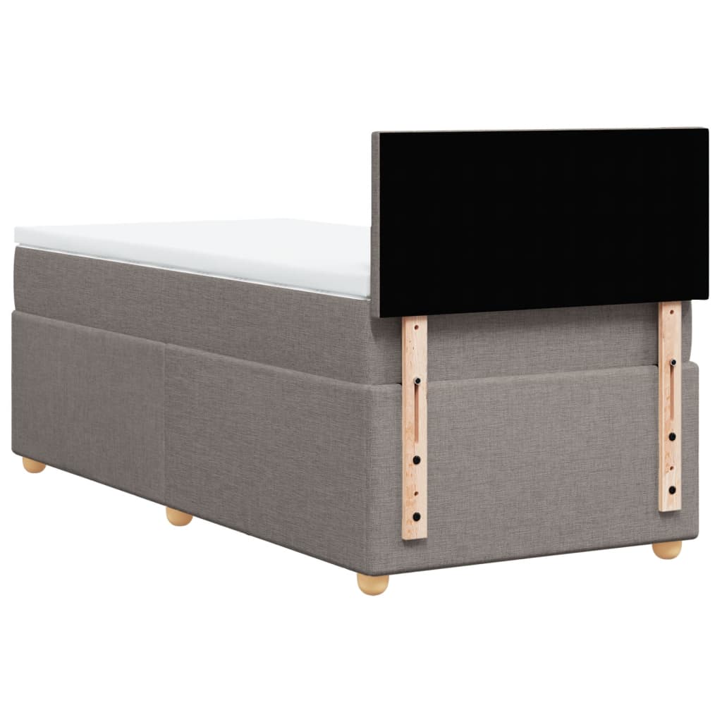vidaXL Κρεβάτι Boxspring με Στρώμα Taupe 80x200 εκ. Υφασμάτινο