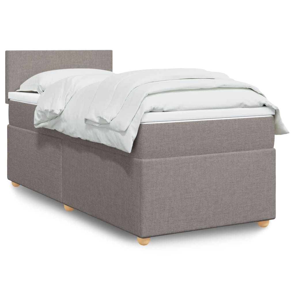 vidaXL Κρεβάτι Boxspring με Στρώμα Taupe 80x200 εκ. Υφασμάτινο