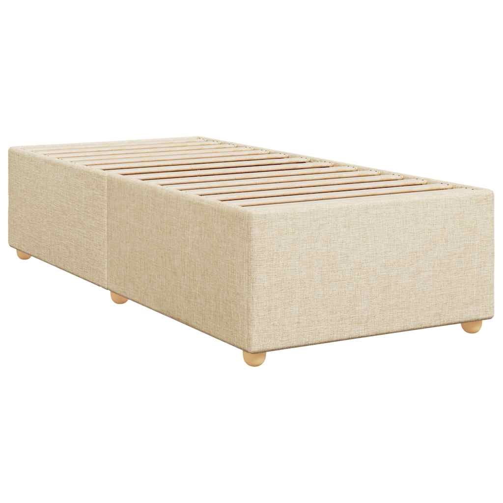 vidaXL Κρεβάτι Boxspring με Στρώμα Κρεμ 80 x 200 εκ. Υφασμάτινο