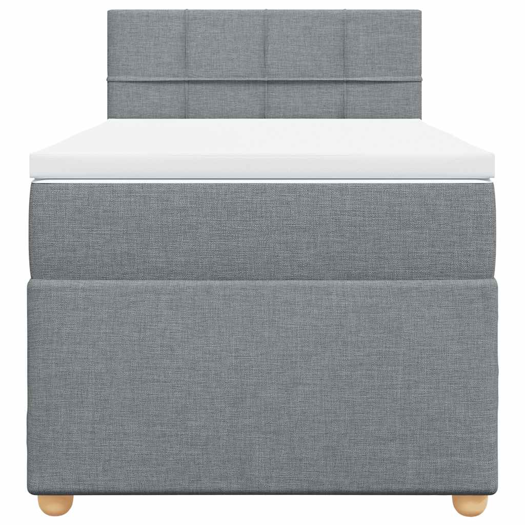 vidaXL Κρεβάτι Boxspring με Στρώμα Ανοιχτό Γκρι 80x200 εκ. Υφασμάτινο