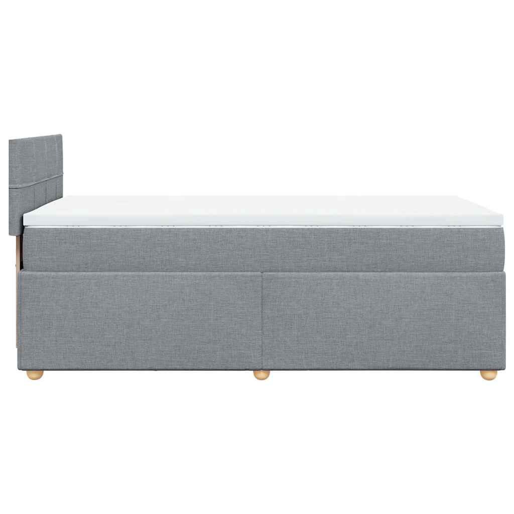 vidaXL Κρεβάτι Boxspring με Στρώμα Ανοιχτό Γκρι 80x200 εκ. Υφασμάτινο