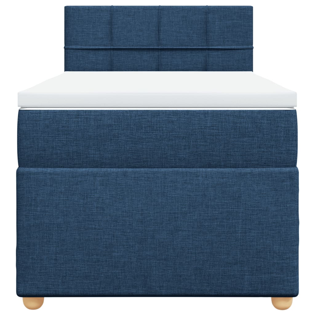 vidaXL Κρεβάτι Boxspring με Στρώμα Μπλε 80x200 εκ. Υφασμάτινο