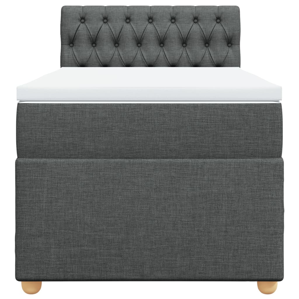 vidaXL Κρεβάτι Boxspring με Στρώμα Σκούρο Γκρι 80x200 εκ. Υφασμάτινο