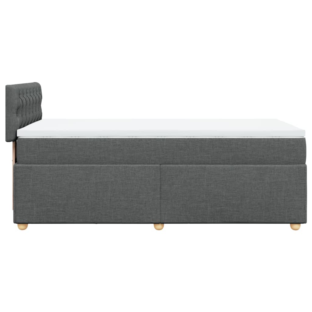 vidaXL Κρεβάτι Boxspring με Στρώμα Σκούρο Γκρι 80x200 εκ. Υφασμάτινο