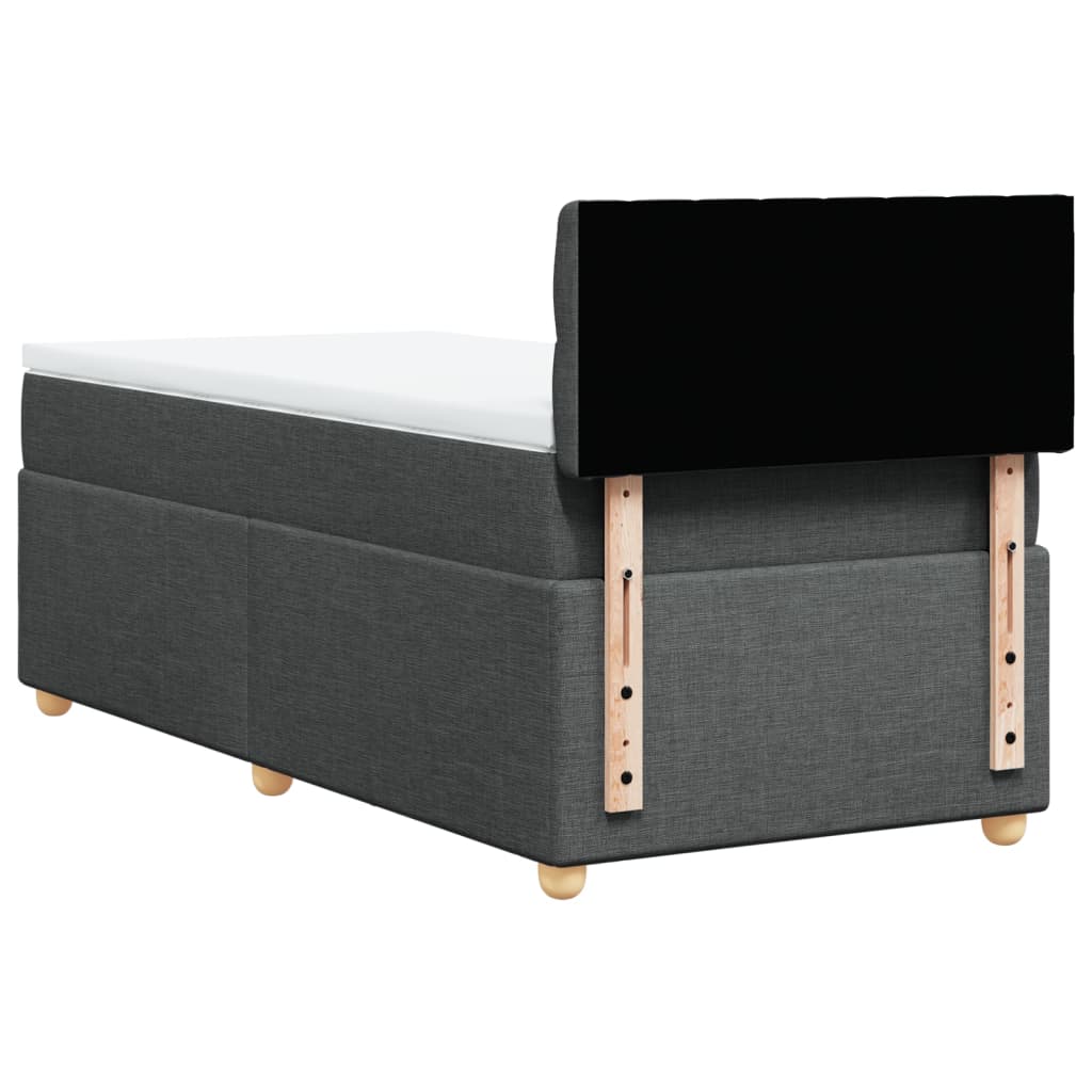 vidaXL Κρεβάτι Boxspring με Στρώμα Σκούρο Γκρι 80x200 εκ. Υφασμάτινο