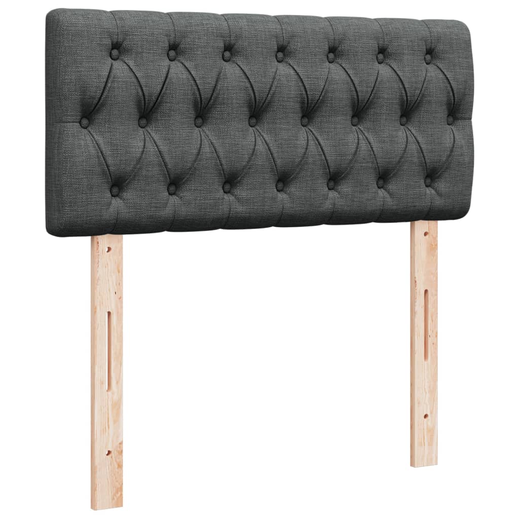 vidaXL Κρεβάτι Boxspring με Στρώμα Σκούρο Γκρι 80x200 εκ. Υφασμάτινο