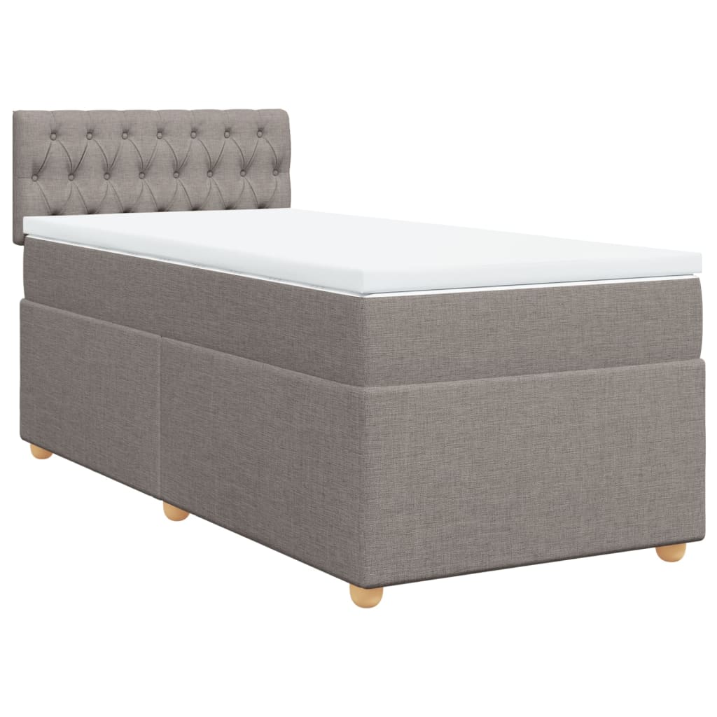 vidaXL Κρεβάτι Boxspring με Στρώμα Taupe 80x200 εκ. Υφασμάτινο