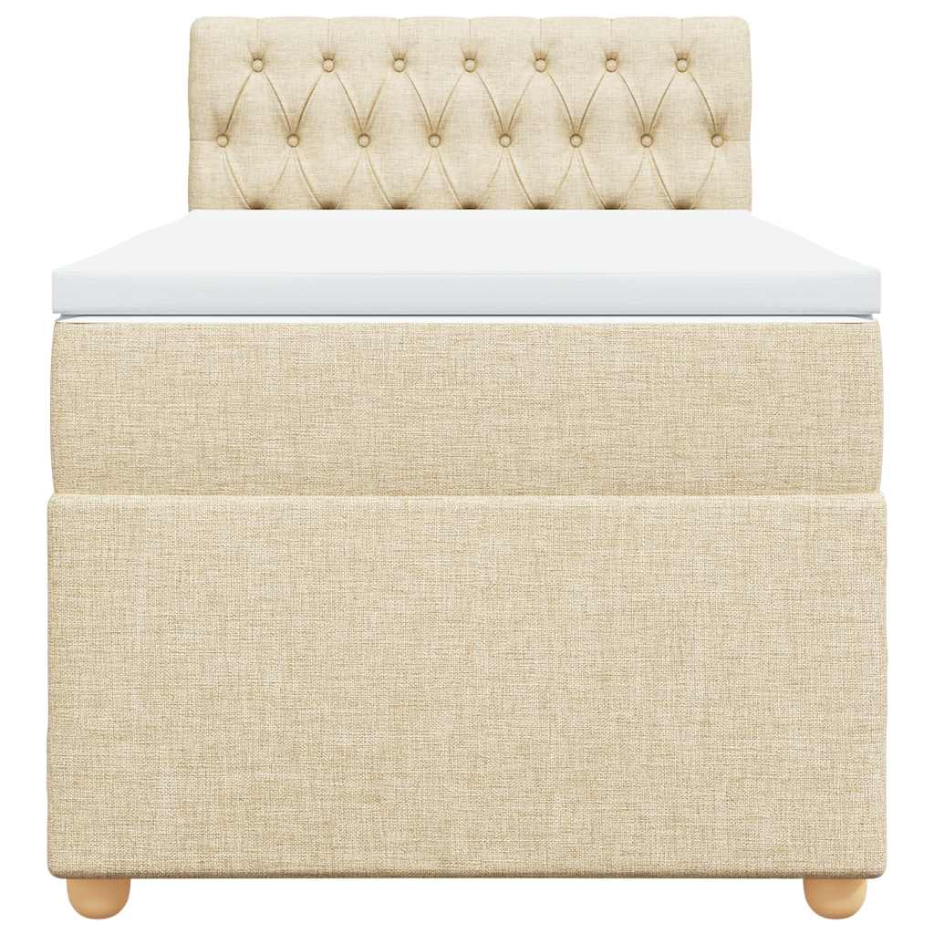 vidaXL Κρεβάτι Boxspring με Στρώμα Κρεμ 80 x 200 εκ. Υφασμάτινο