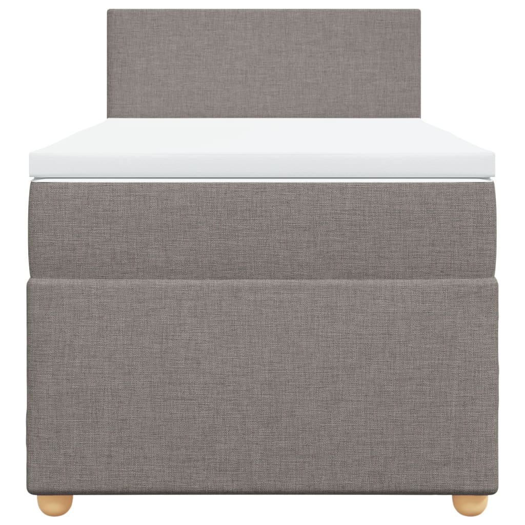 vidaXL Κρεβάτι Boxspring με Στρώμα Taupe 90x190 εκ.Υφασμάτινο