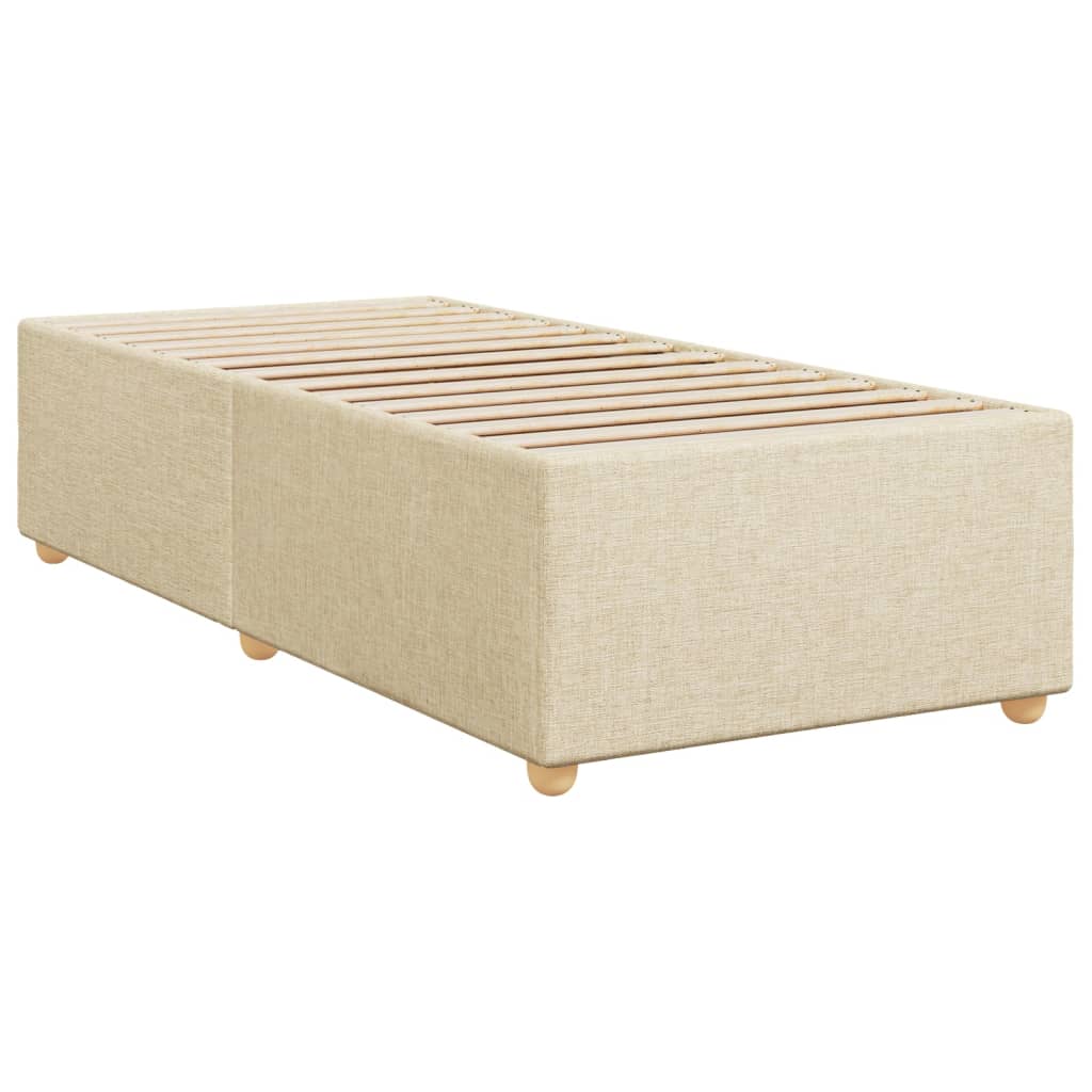 vidaXL Κρεβάτι Boxspring με Στρώμα Κρεμ 90x190 εκ.Υφασμάτινο