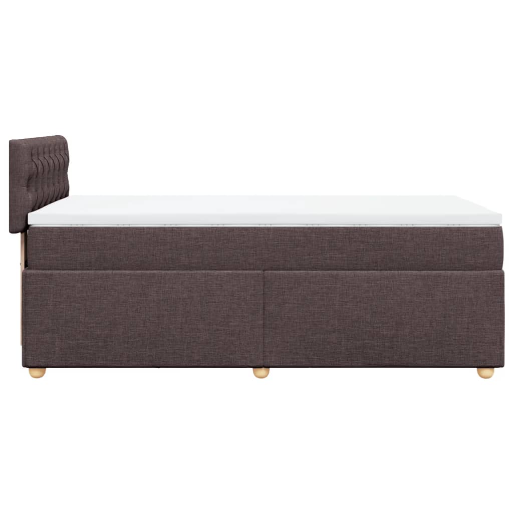 vidaXL Κρεβάτι Boxspring με Στρώμα Σκούρο Καφέ 90x190 εκ. Υφασμάτινο