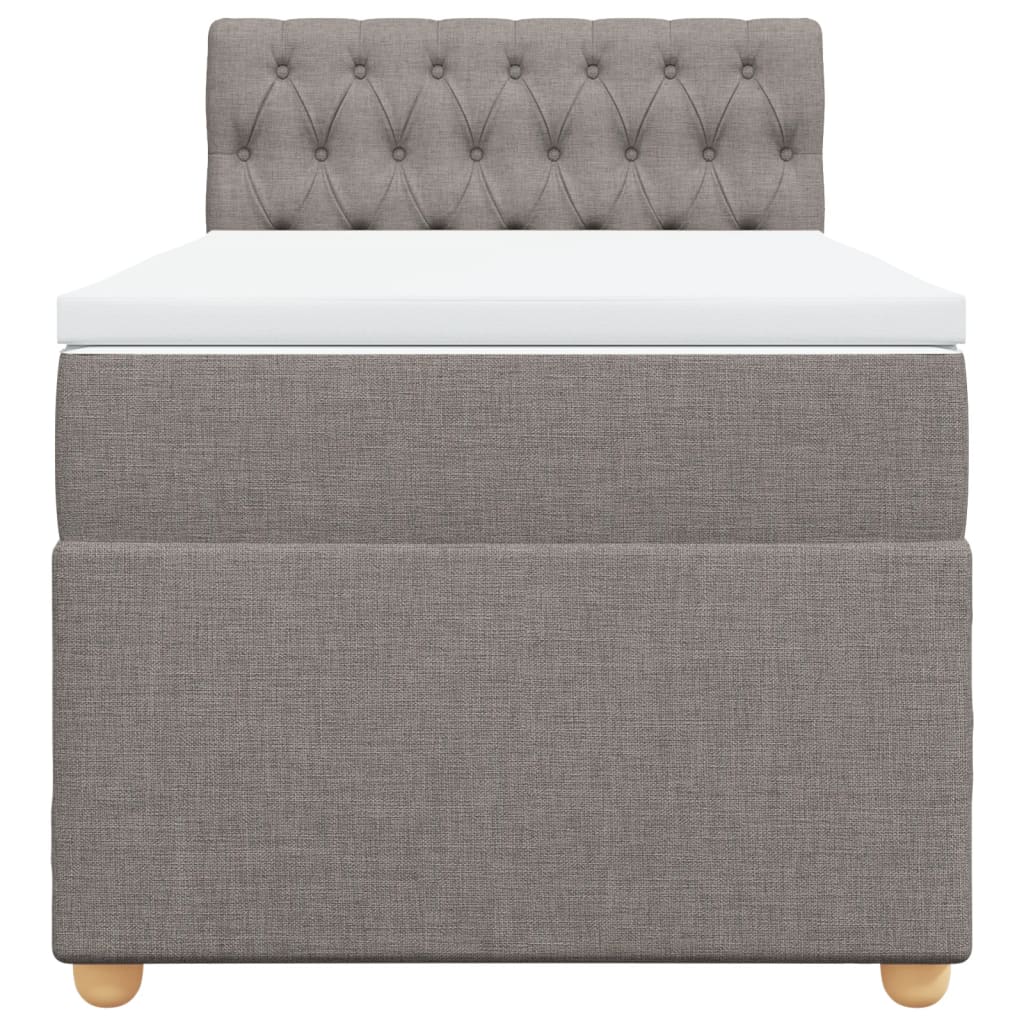 vidaXL Κρεβάτι Boxspring με Στρώμα Taupe 90x190 εκ.Υφασμάτινο