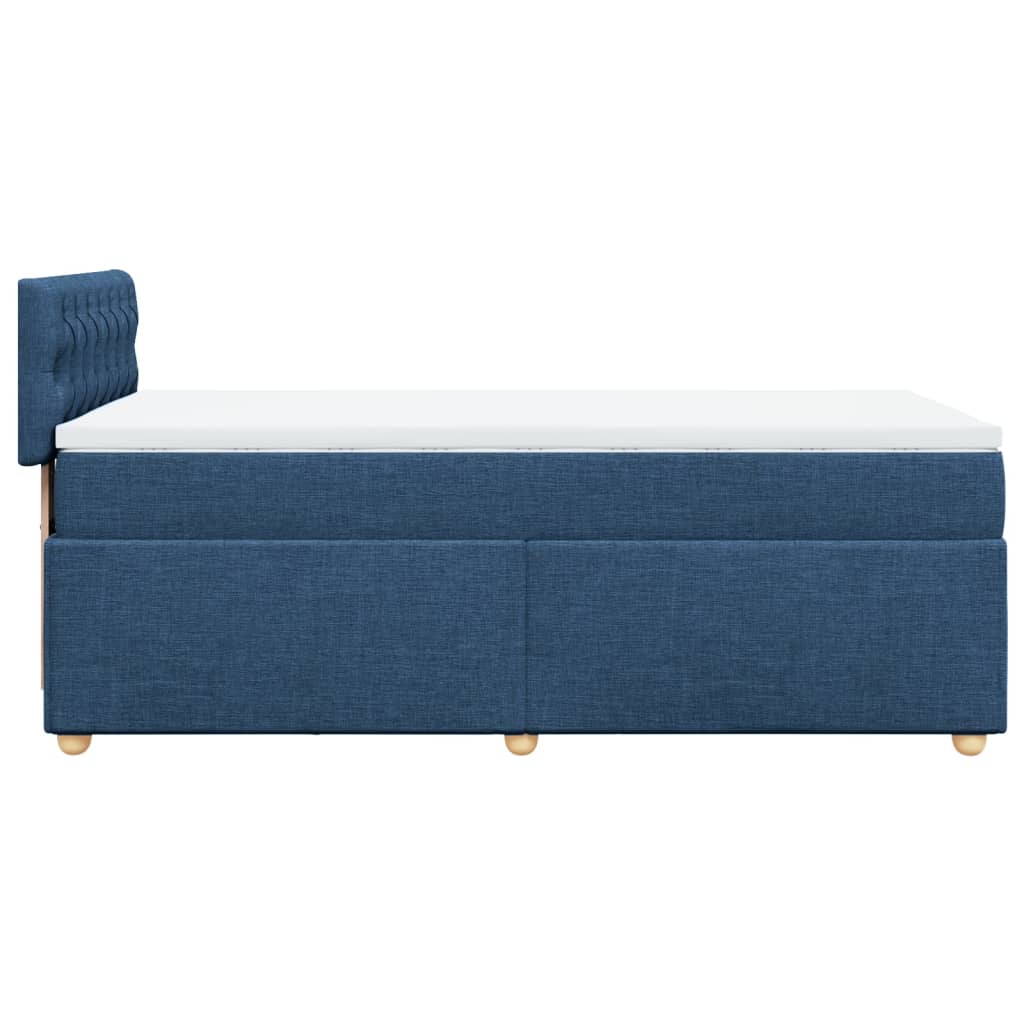vidaXL Κρεβάτι Boxspring με Στρώμα Μπλε 90x190 εκ.Υφασμάτινο