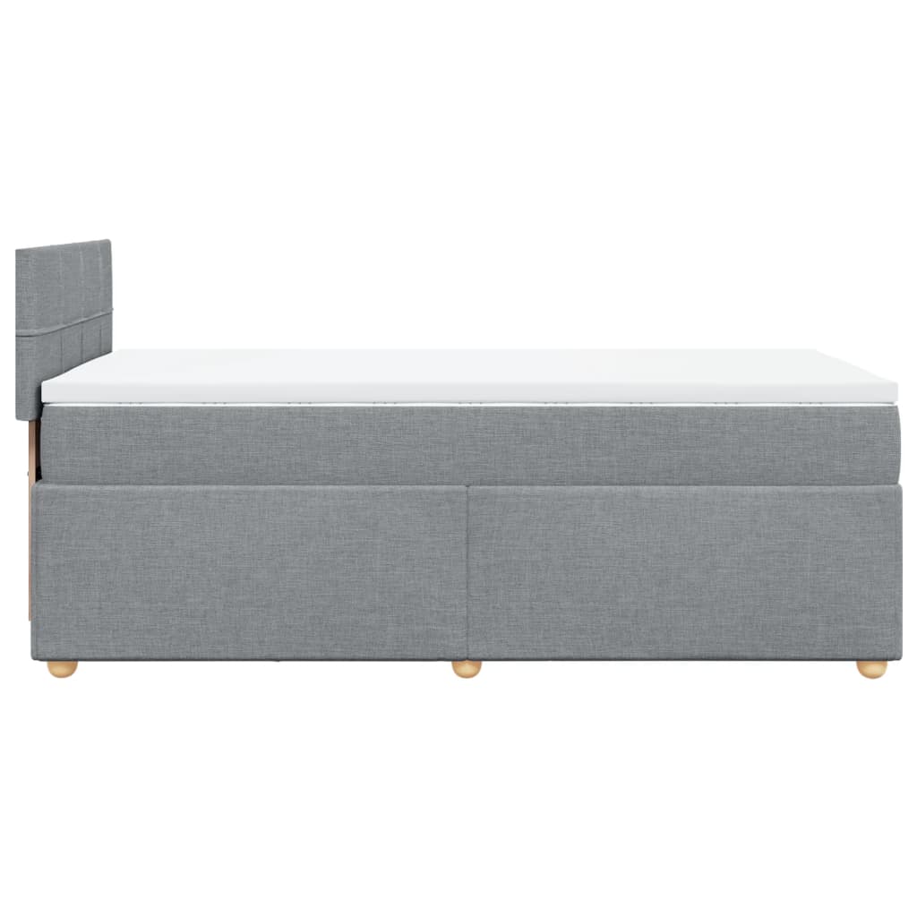 vidaXL Κρεβάτι Boxspring με Στρώμα Ανοιχτό Γκρι 90x200 εκ. Υφασμάτινο