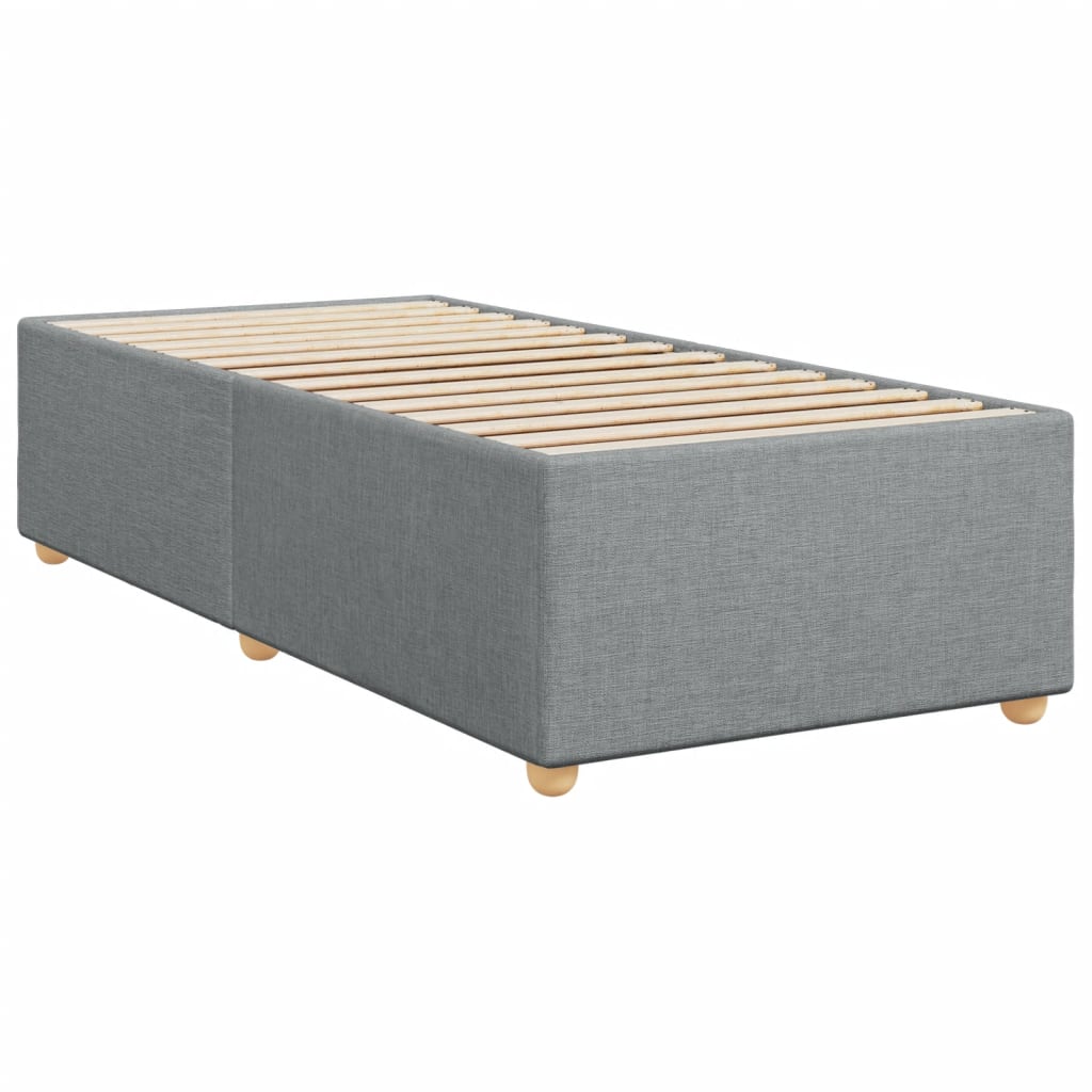 vidaXL Κρεβάτι Boxspring με Στρώμα Ανοιχτό Γκρι 90x200 εκ. Υφασμάτινο