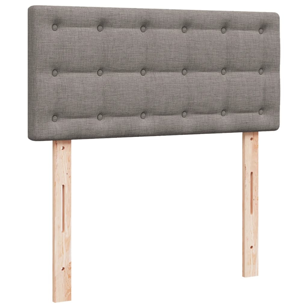 vidaXL Κρεβάτι Boxspring με Στρώμα Taupe 90x200 εκ. Υφασμάτινο