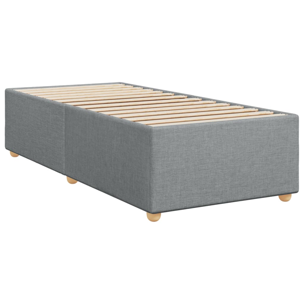 vidaXL Κρεβάτι Boxspring με Στρώμα Ανοιχτό Γκρι 100x200 εκ. Υφασμάτινο