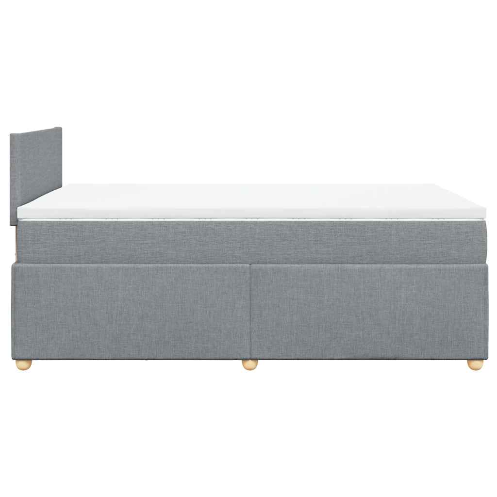 vidaXL Κρεβάτι Boxspring με Στρώμα Ανοιχτό Γκρι 120x190 εκ. Υφασμάτινο