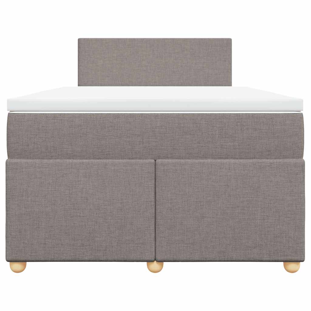 vidaXL Κρεβάτι Boxspring με Στρώμα Taupe 120x190 εκ. Υφασμάτινο