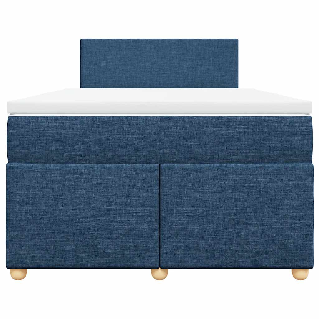 vidaXL Κρεβάτι Boxspring με Στρώμα Μπλε 120x190 εκ. Υφασμάτινο