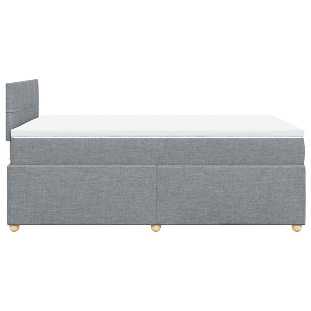 vidaXL Κρεβάτι Boxspring με Στρώμα Ανοιχτό Γκρι 120x190 εκ. Υφασμάτινο