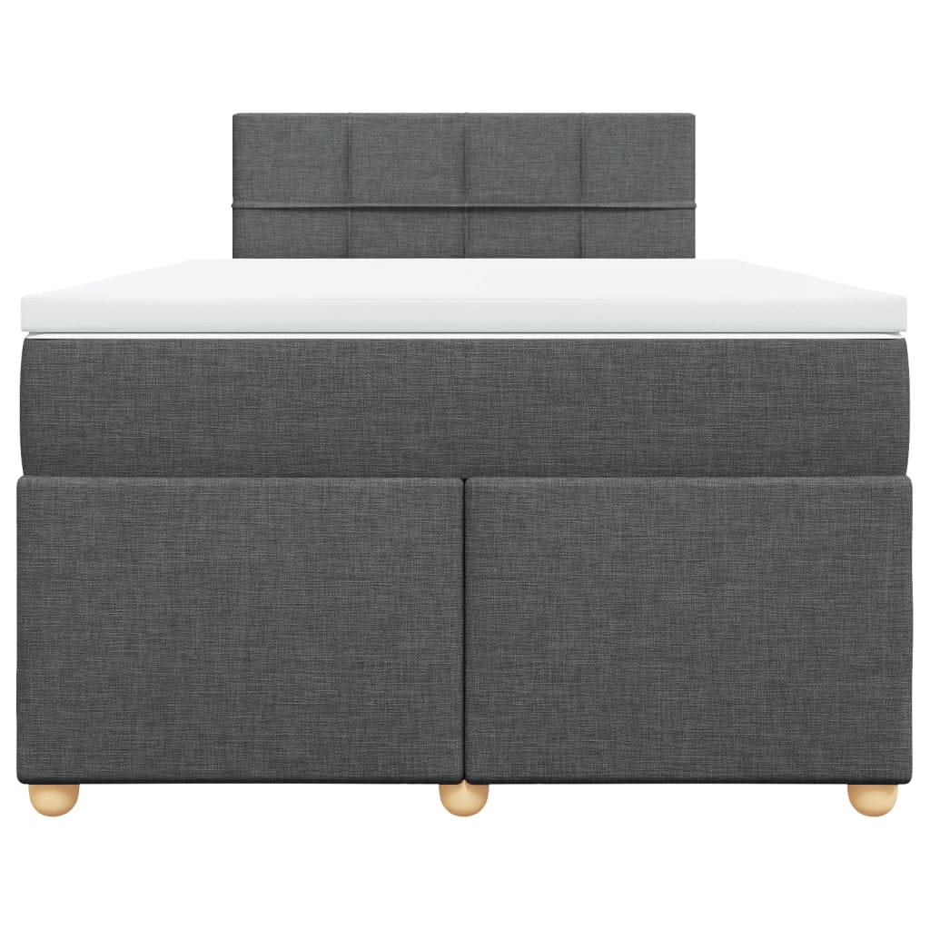 vidaXL Κρεβάτι Boxspring με Στρώμα Σκούρο Γκρι 120x190 εκ Υφασμάτινο