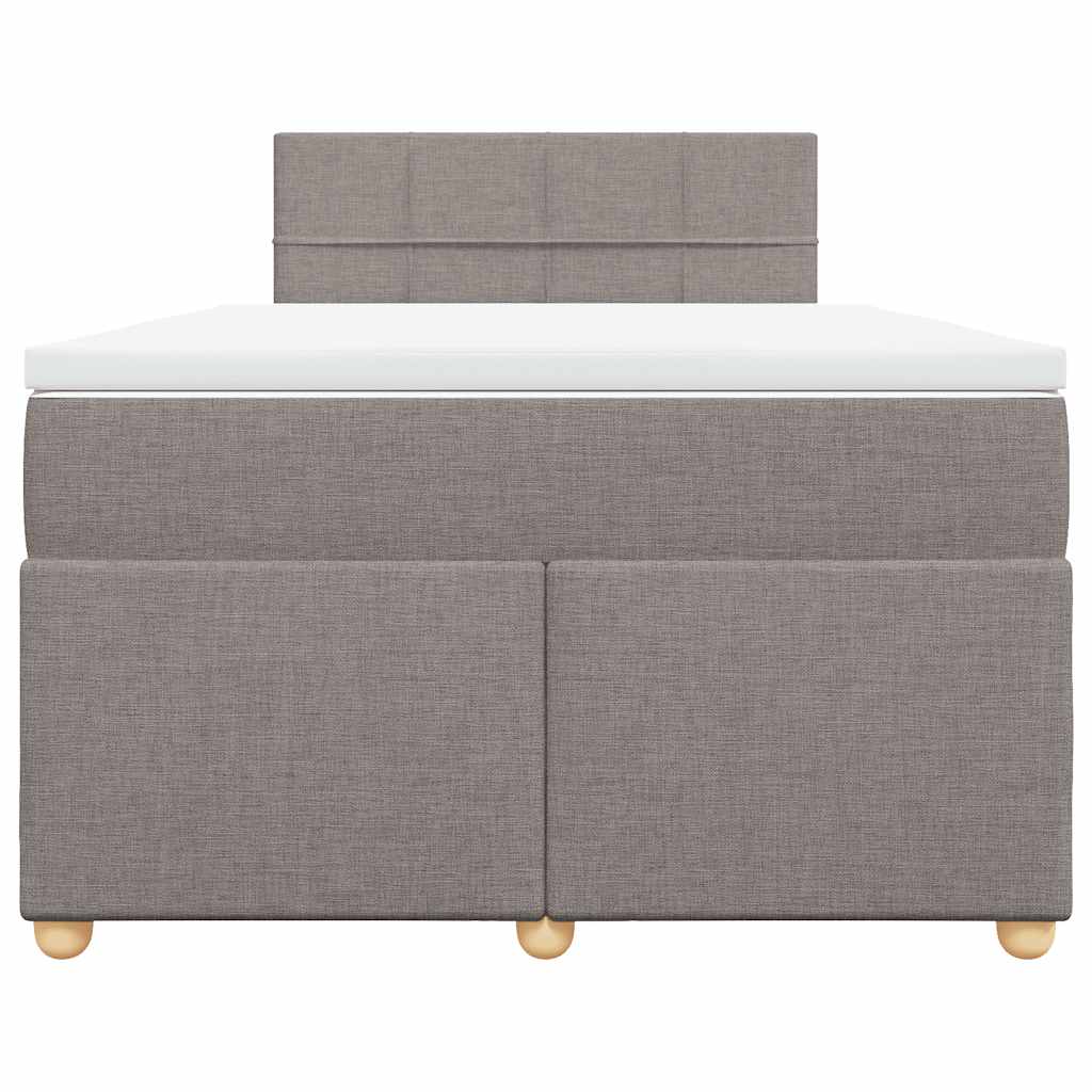 vidaXL Κρεβάτι Boxspring με Στρώμα Taupe 120x190 εκ. Υφασμάτινο