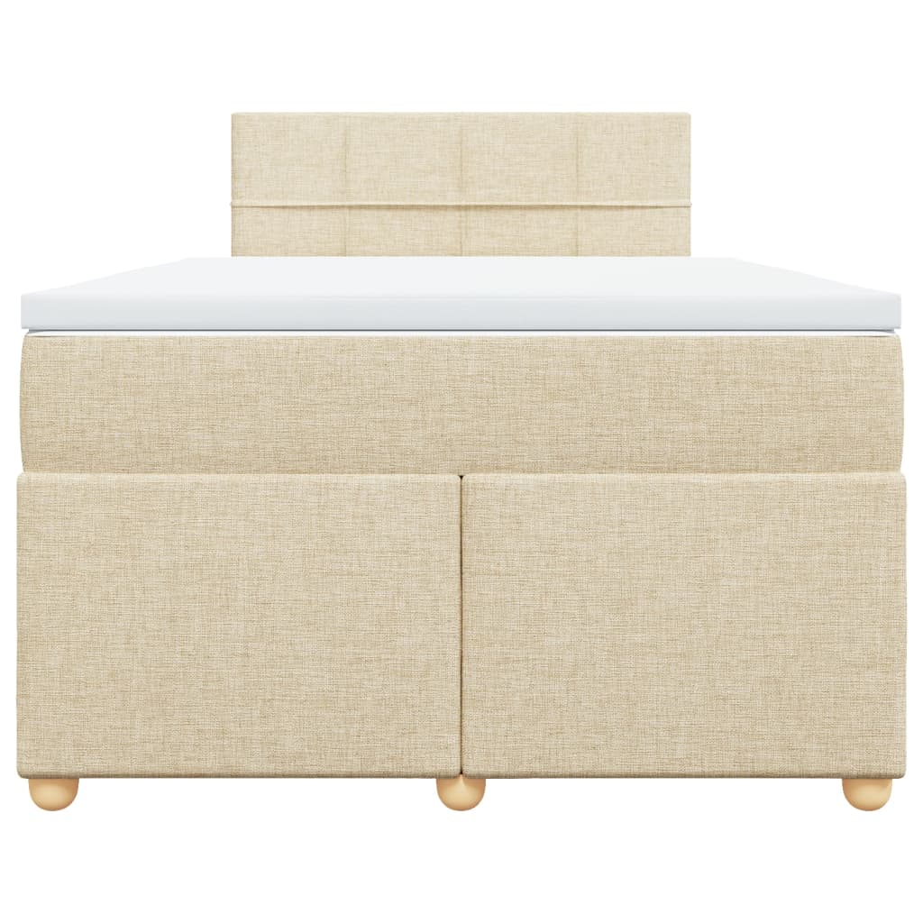 vidaXL Κρεβάτι Boxspring με Στρώμα Κρεμ 120x190 εκ. Υφασμάτινο