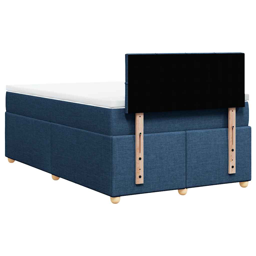 vidaXL Κρεβάτι Boxspring με Στρώμα Μπλε 120x190 εκ. Υφασμάτινο