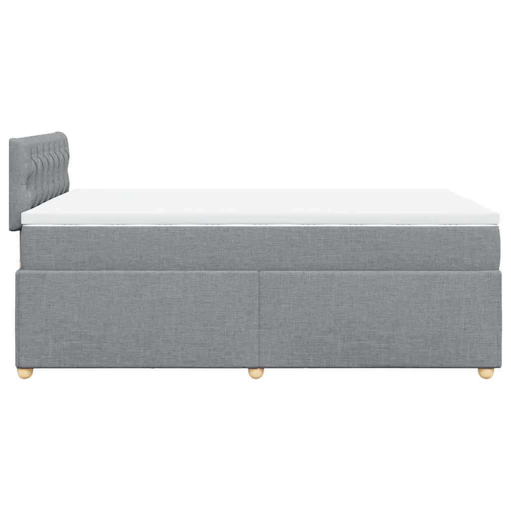 vidaXL Κρεβάτι Boxspring με Στρώμα Ανοιχτό Γκρι 120x190 εκ. Υφασμάτινο