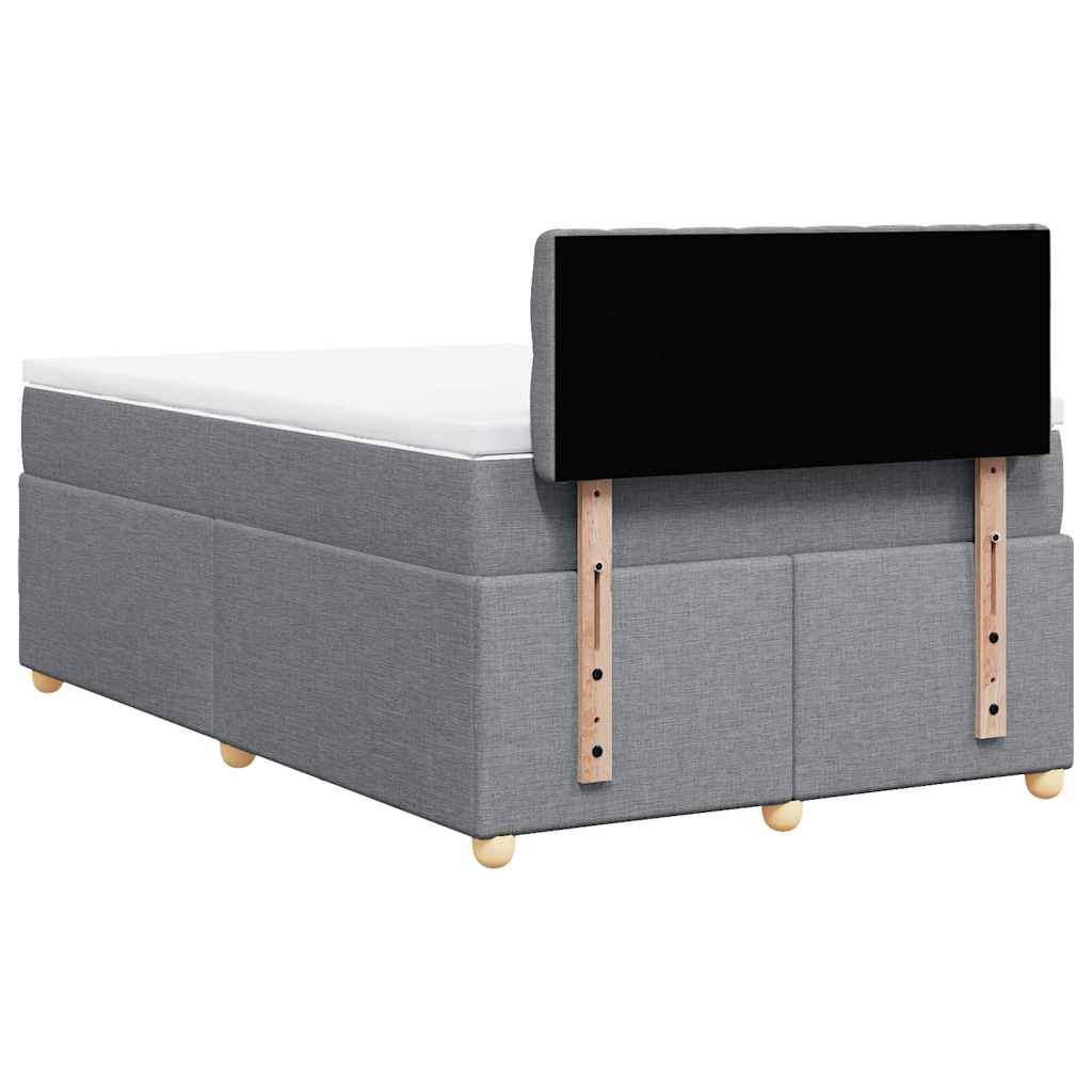 vidaXL Κρεβάτι Boxspring με Στρώμα Ανοιχτό Γκρι 120x190 εκ. Υφασμάτινο