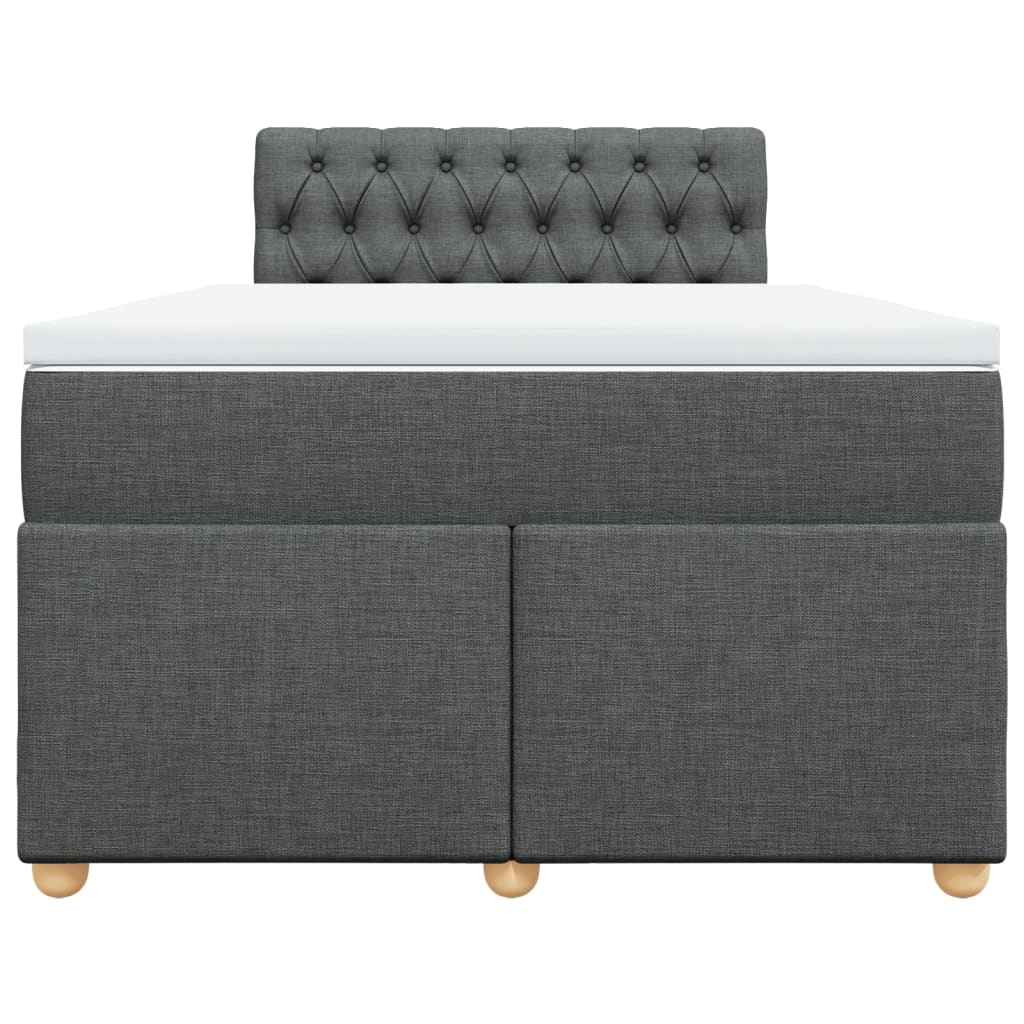 vidaXL Κρεβάτι Boxspring με Στρώμα Σκούρο Γκρι 120x190 εκ Υφασμάτινο