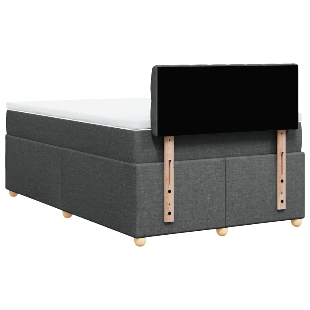 vidaXL Κρεβάτι Boxspring με Στρώμα Σκούρο Γκρι 120x190 εκ Υφασμάτινο