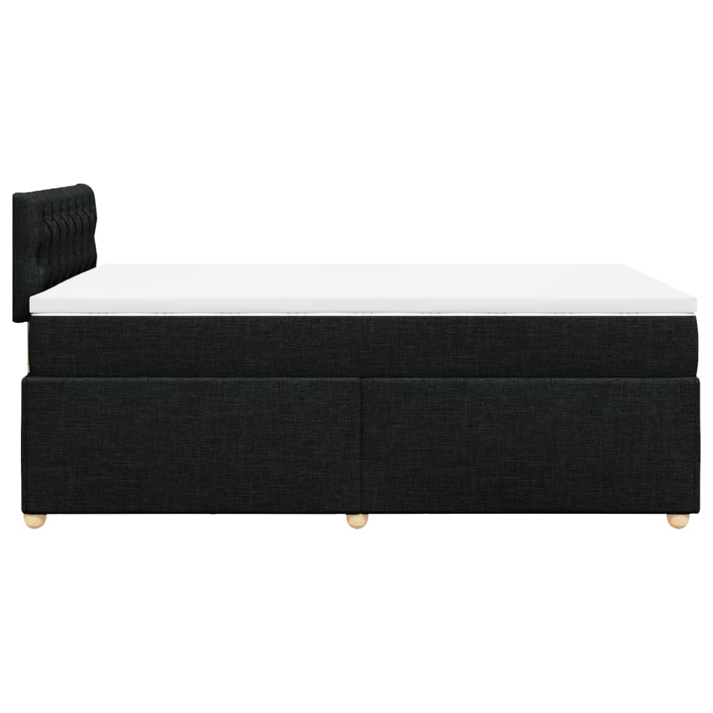 vidaXL Κρεβάτι Boxspring με Στρώμα Μαύρο 120x190 εκ. Υφασμάτινο