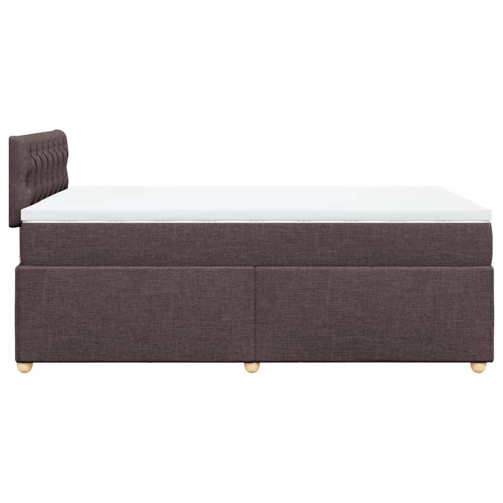vidaXL Κρεβάτι Boxspring με Στρώμα Σκούρο Καφέ 120x190 εκ Υφασμάτινο